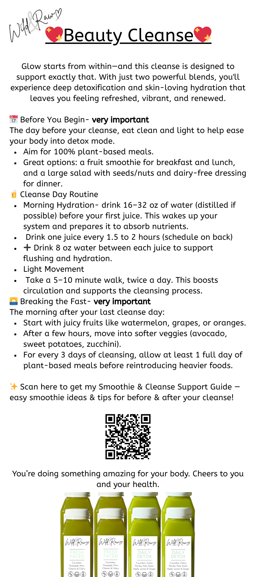 Beauty Cleanse Guide & Schedule
