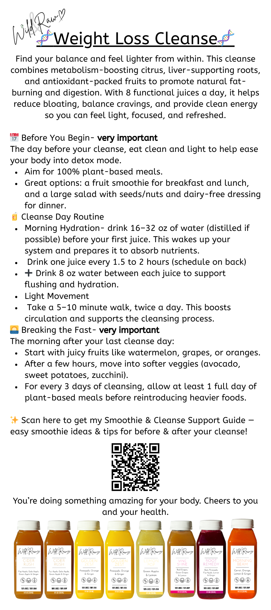 Weight Loss Cleanse Guide & Schedule